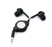 TRIXES Auricolari neri retrattili da 3,5 mm, niente più grovigli, cuffie stereo.