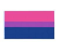 TRIXES Bandiera bisex - Misura grande per interni ed esterni - Celebra la diversità a Bi Pride, festival, feste estive - Rosa viola blu - 5 ft x 3 ft (152 cm x 91 cm c.ca)
