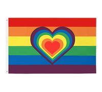 TRIXES - Bandiera con cuore di orgoglio, bandiera LGBTQIA2+, bandiera arcobaleno, bandiera gay pride, regali LGBTQ, accessori LGBT, regali gay