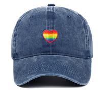 TRIXES Cappellino Arcobaleno in Denim Blu-Cappello Effetto Denim - Perfetto per LGBTQIA2s+ - Mostra Supporto e diversità, Blu, 1-2