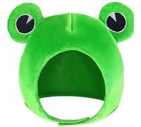 TRIXES Cappello rana con occhi grandi originali - Costume originale per travestimenti - Copricapo in peluche con gancio e anello - Accessori per travestimenti