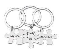 TRIXES ci sarà sempre collegato Jigsaw Puzzle portachiavi in metallo-3 modo Split - colore d'argento