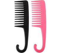 TRIXES Confezione da 2 pettini per capelli per doccia, a denti larghi, perfetti per districare i capelli lunghi, bagnati o ricci