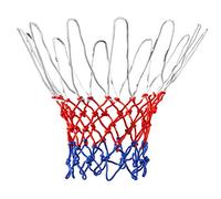 TRIXES Confezione da 2 reti da basket - Attrezzatura sportiva per la casa - Nylon rosso, bianco e blu - 12 anelli per interni ed esterni