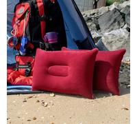 TRIXES Cuscino Gonfiabile Viaggio o Campeggio - Cuscino Gonfiabile - Pacco Doppio Bordeaux