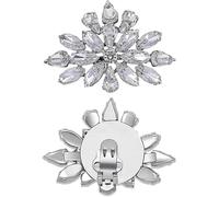 TRIXES Fermascarpe Argento con Strass, Morsetti per Scarpe con Cristalli per Tacchi Alti da Donna, Confezione da 2