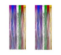 TRIXES LGBTQIA2s+ Tende arcobaleno 2 confezioni Decorazione per feste - Decorazione per porte - Tenda - Tenda - Festa a tema Gay Pride - Multicolore - 6'x3'