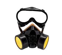 TRIXES Maschera antigas respiratore con occhiali - Accessorio per travestimento per operaio edile scienziato industriale vestito cosplay di Halloween - taglia per adulti