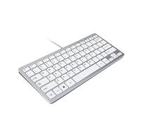 TRIXES Mini tastiera con filo USB tastiera sottile Layout USA Argento e Bianco - Collega e usa - Compatta e resistente - Adatta per PC, Computer, Apple, Mac, Laptop, Window, ecc.