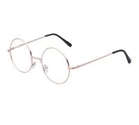 TRIXES Occhiali in Metallo Tondi - Unisex - Oro Rosa/Rame e Nero - Stile Retro Beatles - Anni Sessanta - Perfetto per Il Carnevale o Festa Mascherata!