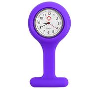 TRIXES Orologio da infermiere in silicone con spilla - orologio tascabile viola
