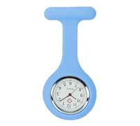 TRIXES Orologio da taschino per infermieri, in silicone blu cielo con quadrante bianco, progettato per i professionisti della cura, chiusura a spilla resistente