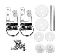 TRIXES Paia di cerniere con finitura cromata per tavoletta del water, per tavolette in legno, inclusa raccorderia