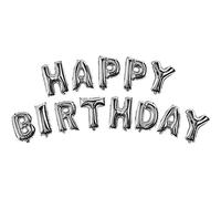 TRIXES Palloncini in Foil Happy Birthday Argento - Lettere Singole
