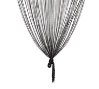 TRIXES Pannello a Striscioline con "Gocce di Rugiada" Nere - 90 x 200 cm - Effetto Cascata di Rugiada - Tenda a Fili Neri - Divisorio Porta e Pannello per Finestra