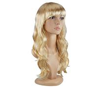 TRIXES Parrucca Bionda Lunga 50 cm con Frangia per Costume | Accessorio costume adulto per addio al celibato, Halloween, cosplay, feste ed eventi comici