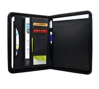 TRIXES - Portadocumenti organizzazione cartelle - Archivio File - Cartella Conferenze A4 - Ideale per scrivanie uffici - Custodia Documenti A4 - Cartella con cerniera - Effetto pelle - Colore nero