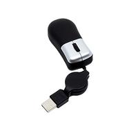 Trixes Retrattile Piccolo Mini Travel Mouse Elegante con Optical 3 Button e USB al computer portatile Pc Argento nero