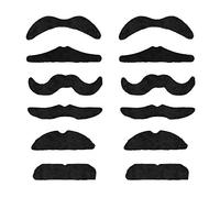 TRIXES Set 12 Baffi Finti Assortiti Autoadesivi per Travestimenti - Ideale per Il Carnevale