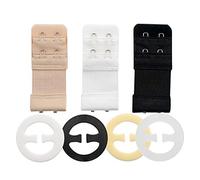 TRIXES Set 13 pezzi regolazione reggiseno - 3 PZ fascette estensibili 10 PZ clip scollo all’americana- Fascette trasparenti reggiseno - Estensore 2 ganci bianco nero beige trasparente