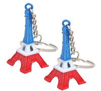 TRIXES Set di 2 portachiavi con torre Eiffel tricolore per la festa del 14 luglio (Presa della Bastiglia), Parigi, accessori.