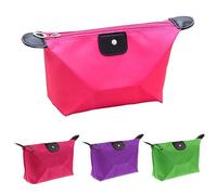 TRIXES Set di 3 sacchetti da viaggio piccoli, impermeabili, per trucco, cosmetici, articoli da toeletta, accessori, spazzole, per il bagno da uomo e donna, colore: blu reale, nero e rosso, Verde