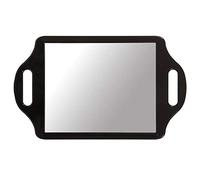 TRIXES Specchio parrucchiere - Specchio portatile salone - con 2 manici grandangolo - per parrucchiere e salone di bellezza - Grande 36,5 x 21,7 cm - Per parrucchieri e barbieri professionali - Nero