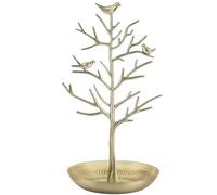 TRIXES Supporto per albero per gioielli in stile oro - Uccelli vintage - Appendi i tuoi gioielli - Torre per organizer da appendere