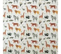 TRIXES Tessuto di cotone - Design Safari naturale - Tessuto da ricamo - per artigianato tessile - Sartoria - Patchwork - Un foglio 1 x 1,4 m