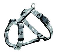 TRIXIE 12232 Silver Reflect - Pettorina ad H per cani, Nero/Grigio Argento, Tagl
