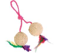 Trixie 2 Palline Jute riempite Catnip, con corda, Ø 4,5 cm