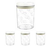 Trixie 24664 - Contenitore per Cibo e Snack in plastica, 1,5 l/ø 12 cm, Colore: Trasparente/Bianco (Confezione da 4)