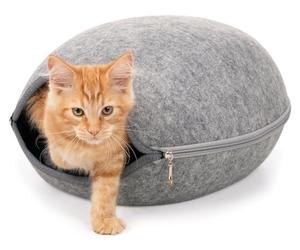 TRIXIE 36316 Moon Soft Cat Cave, feltro, 40 × 24 × 46 cm, Grigio Chiaro