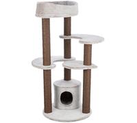 TRIXIE Albero tiragraffi Afonso da 134,6 cm, grigio e marrone, tiragraffi a più livelli con grotta per gatti e opzioni di tiragraffi in sisal, comodo e robusto, 44456