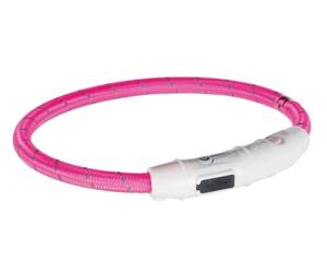 TRIXIE - Anello Luminoso Rosa con USB XS - S (35 cm/Ø 7 mm)