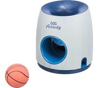 TRIXIE Ball & Treat - Giocattolo intelligente per cani - Distributore di croccantini tramite inserimento della pallina - Gioco di riporto - Per snack fino a 15mm - Con pallina inclusa(ø6cm) - ø17×18cm