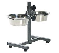 Trixie - Bar per Cani con 2 Ciotole in Acciaio Inox da 1,8L con Altezza Regolabile fino a 40cm
