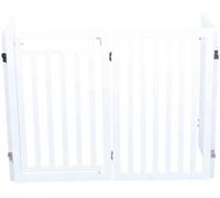 Cancelletto per cani con porta, 4 pezzi 60-160 × 81 cm bianco