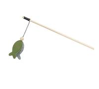 TRIXIE Canna da pesca pesce per gatti con erba gatta - Legno/feltro, 48 cm