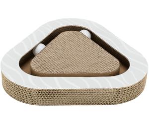 Trixie Cartoncino graffiante con Palline, Erba gatta 36 x 5 x 36/36 cm, Marrone, 0,4 kg