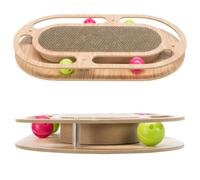 TRIXIE Cartoncino tiragraffi con erba gatta e 4 palline da gioco giocattolo g...