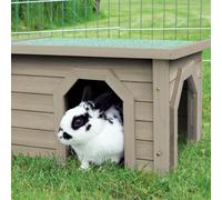 TRIXIE Casa per Piccoli Animali Natura Resistente alle intemperie, 50 × 30 × 37 cm, Grigio-Verde - 62397