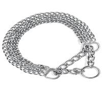 TRIXIE - Catena Semi-Choke a Tre File, cromata, con Sistema antistrappo