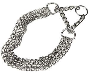 Trixie - Catena Semi-Choke a Tre File, cromata, con Sistema antistrappo