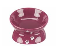 Trixie Ciotola ergonomica rialzata in ceramica, 0,15 l/ø 13 cm, colore bordeaux, ceramica