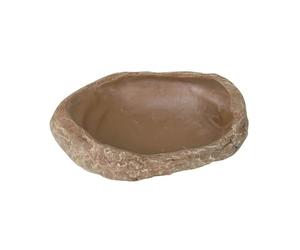 TRIXIE Ciotola per Acqua e Cibo per rettili Steppa, Decorazione Roccia, 15 x 3,5 x 12 cm