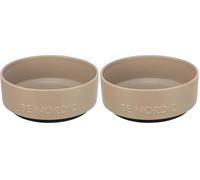 TRIXIE Ciotola per cani in ceramica BE NORDIC 1200 ml tortora - moderna ciotola per cani di grossa taglia Ø 18 cm ciotola in ceramica con rivestimento in gomma antiscivolo - 24527 (Confezione da 2)