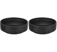 TRIXIE Ciotola per cani in ceramica BE NORDIC 500 ml nero - moderna ciotola per cani di piccola taglia Ø 16 cm ciotola in ceramica con rivestimento in gomma antiscivolo - 24523 (Confezione da 2)