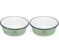 TRIXIE Ciotola smaltata/acciaio inossidabile, 1,9 l/Ø 21 cm, verde - 25213 (Confezione da 2)