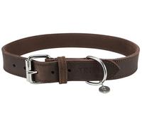TRIXIE Collare Rustico, in Pelle Fatica, L-XL: 57-66 cm/30 mm, Marrone Scuro, 0,1449 kg